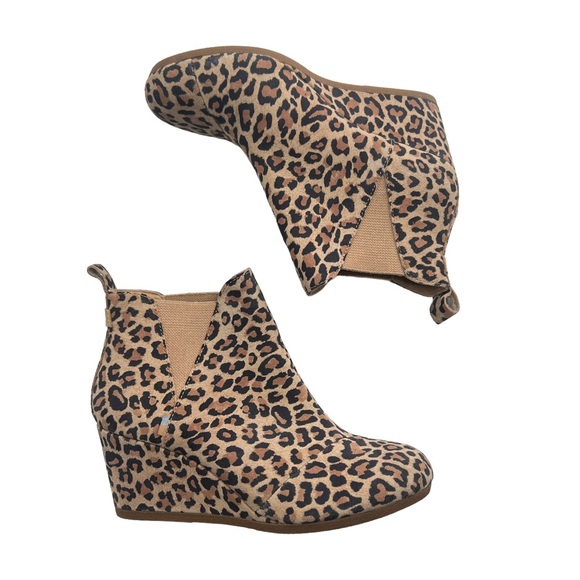 Toms Shoes - TOMS Women's Leopard Print Wedge Heel Booties
